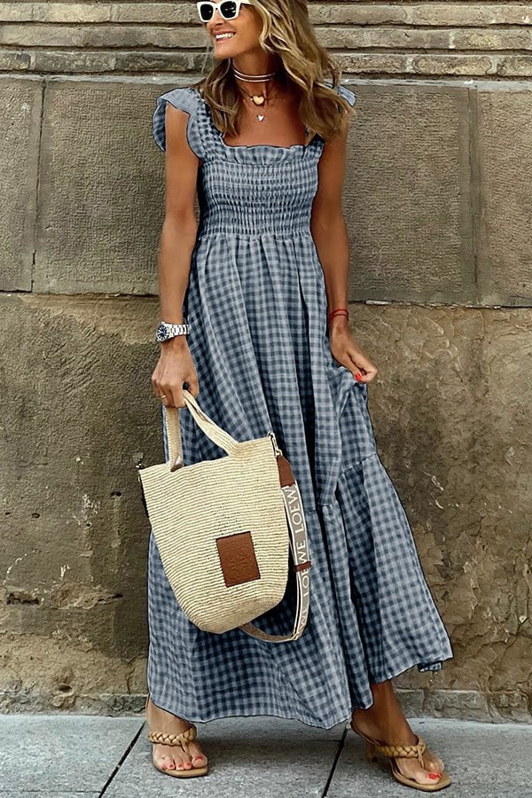 Lily™ - Elegante Vestido Maxi a Cuadros