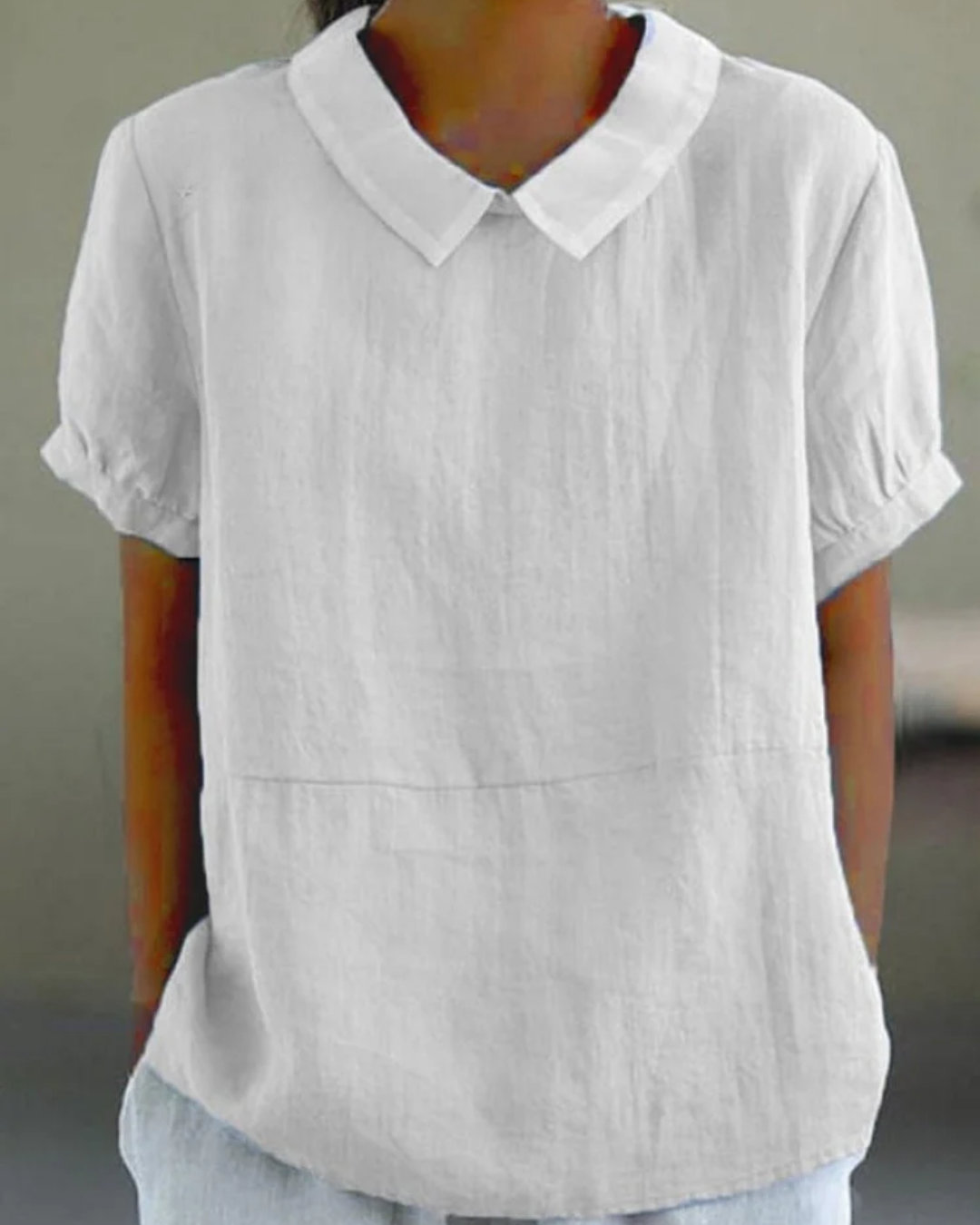 Beatrix - Camisa de Algodón-Lino con Flores Retro