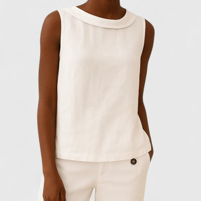 Anastine | Top Elegante con Cuello Enrollado