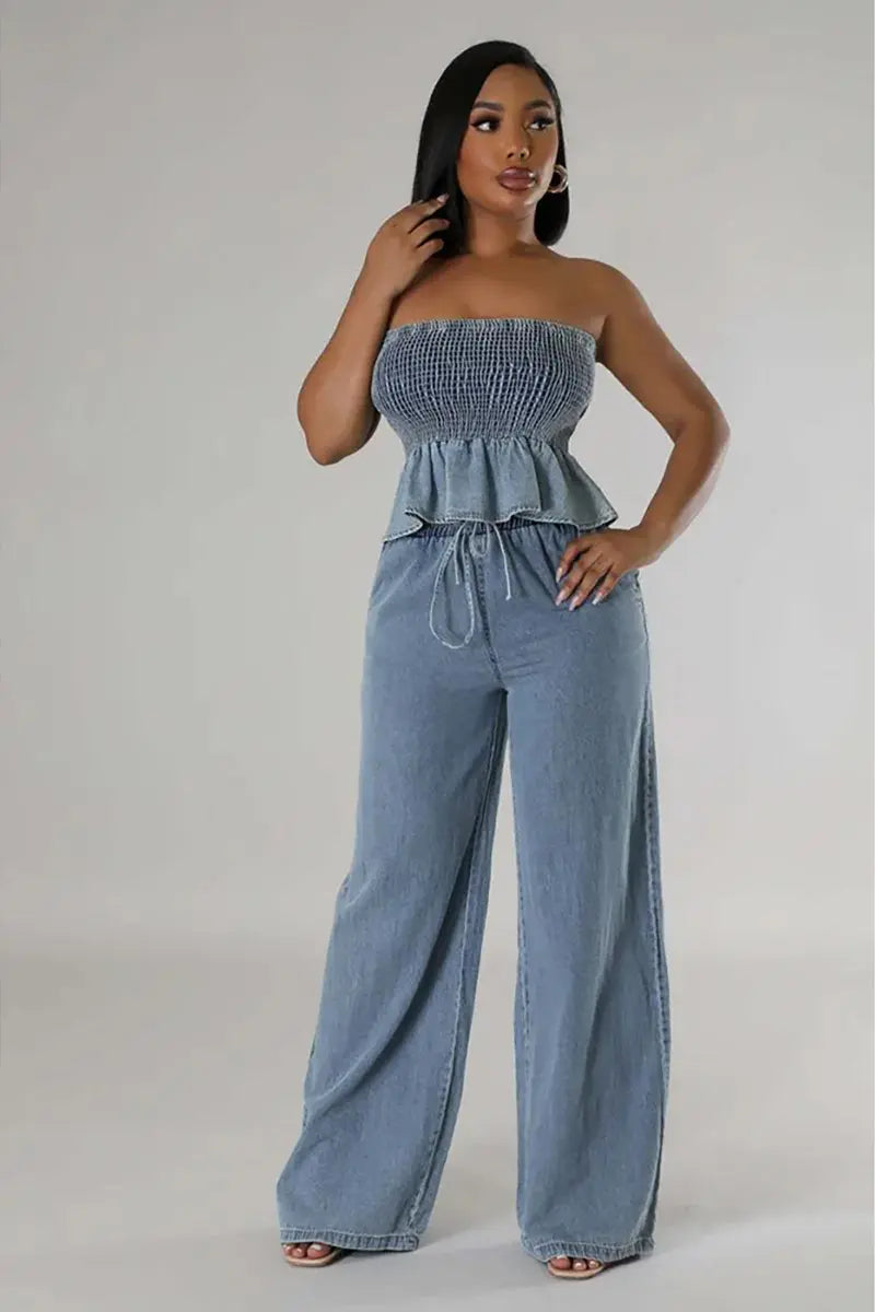 ISLA – CONJUNTO DE DOS PIEZAS EN DENIM ESTILOSO