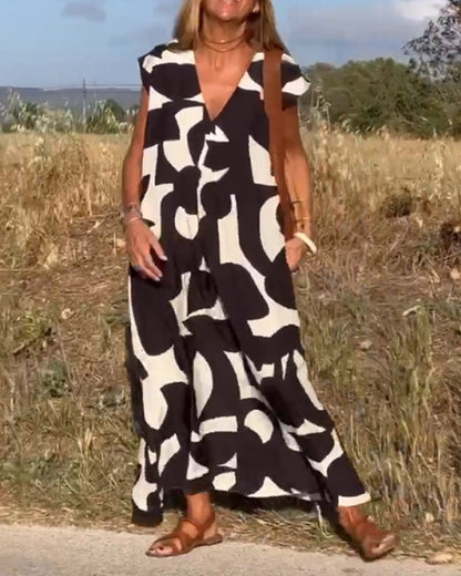 Lauren | Vestido de Corte A Sin Mangas Abstracto