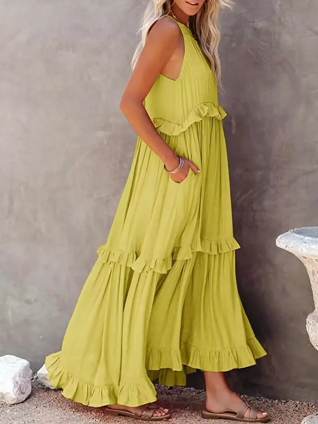 Mabel | Vestido Maxi Ruffle Breeze
