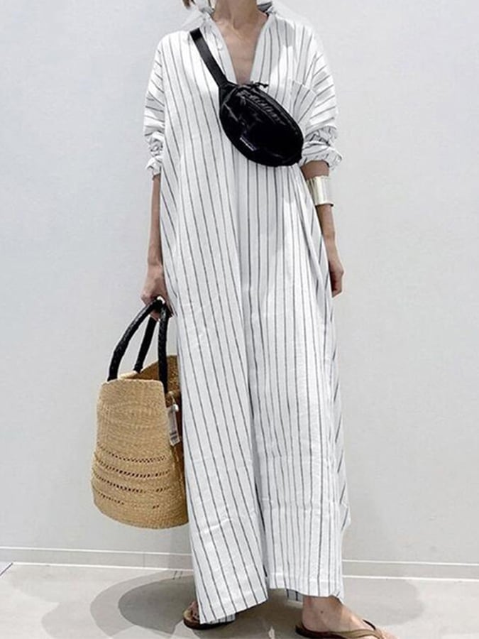Zalia™ - Vestido de Rayas Urbanas
