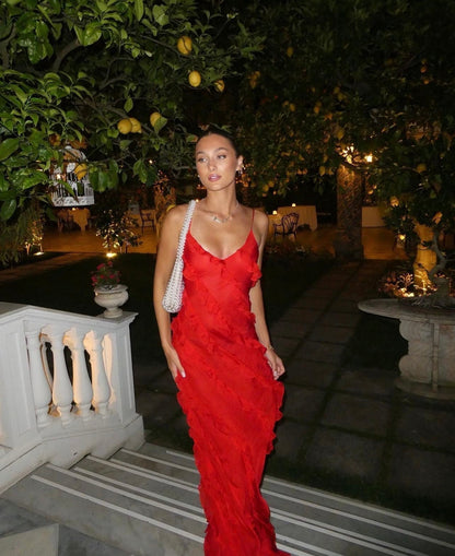 Zara - Vestido Maxi con Volantes