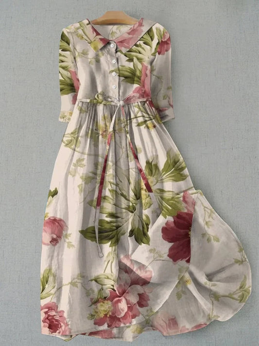 Baylee - Vestido Floral con Cierre de Encaje y Cintura Ajustable