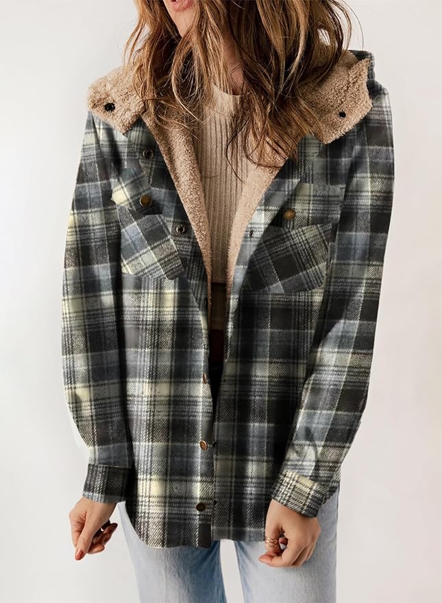 Elvessa | Chaqueta de Franela a Cuadros