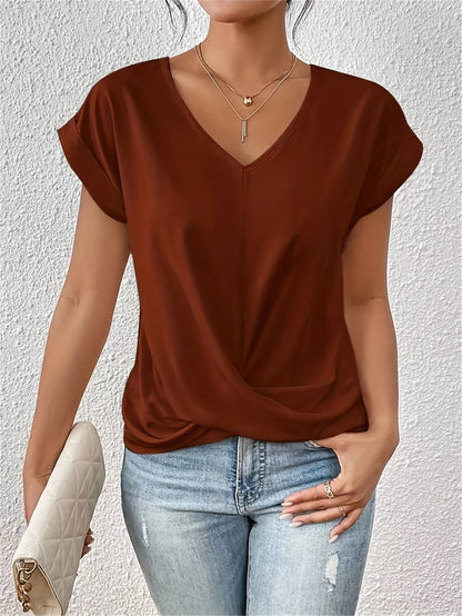 Sanne Camiseta Casual de Cuello en V