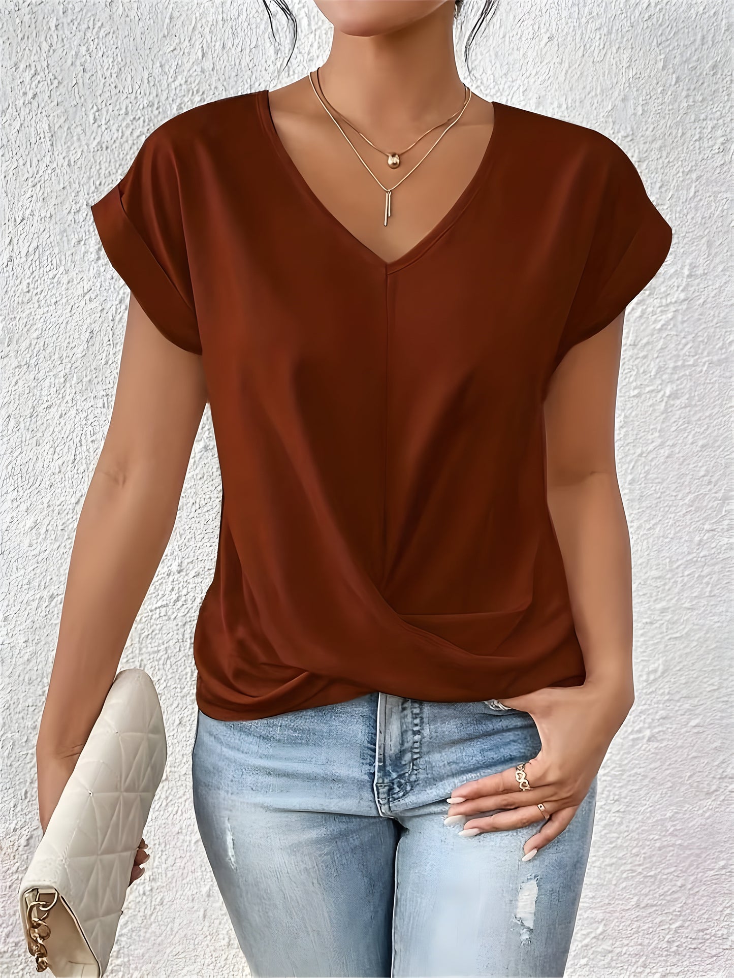 Maia – Top de Cuello en V con Cinta Frontal