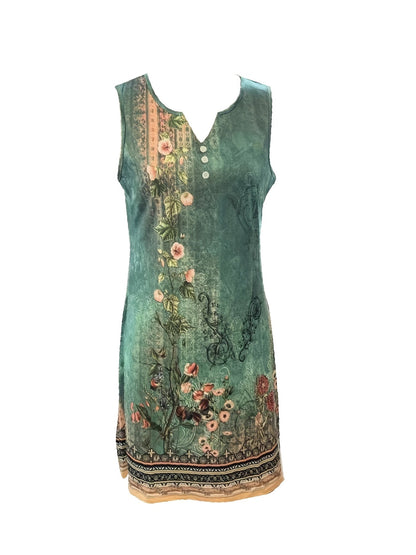 Harmoni - Vestido de Cuello Notch con Estampado Floral