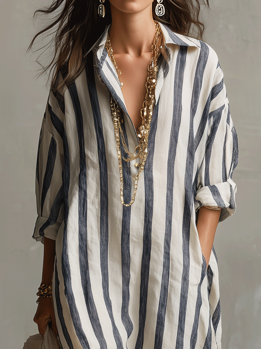 Arden | Vestido Maxi Bohemio a Rayas