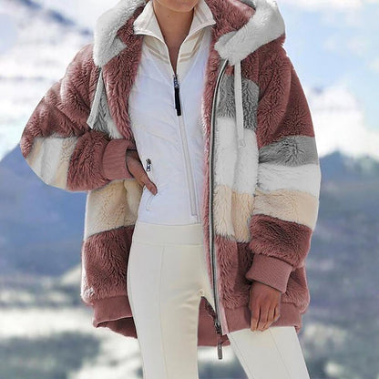 KAREN | Abrigo con Capucha Oversized de Piel Sintética y Cálido