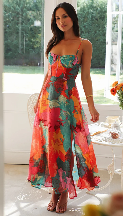 Vestido Floral Sexy de Tirantes para Mujeres