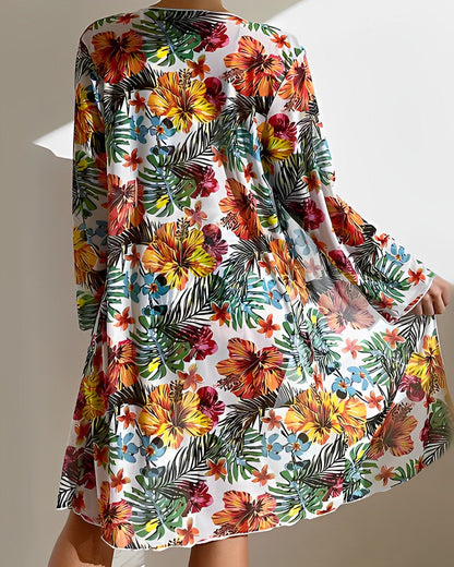 ALANI – CONJUNTO DE BIKINI CON ESTAMPADO TROPICAL Y CUBREBAÑOS