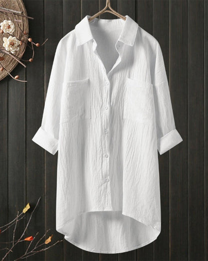 Olivia™ - Blusa Cómoda y Larga de Color Sólido