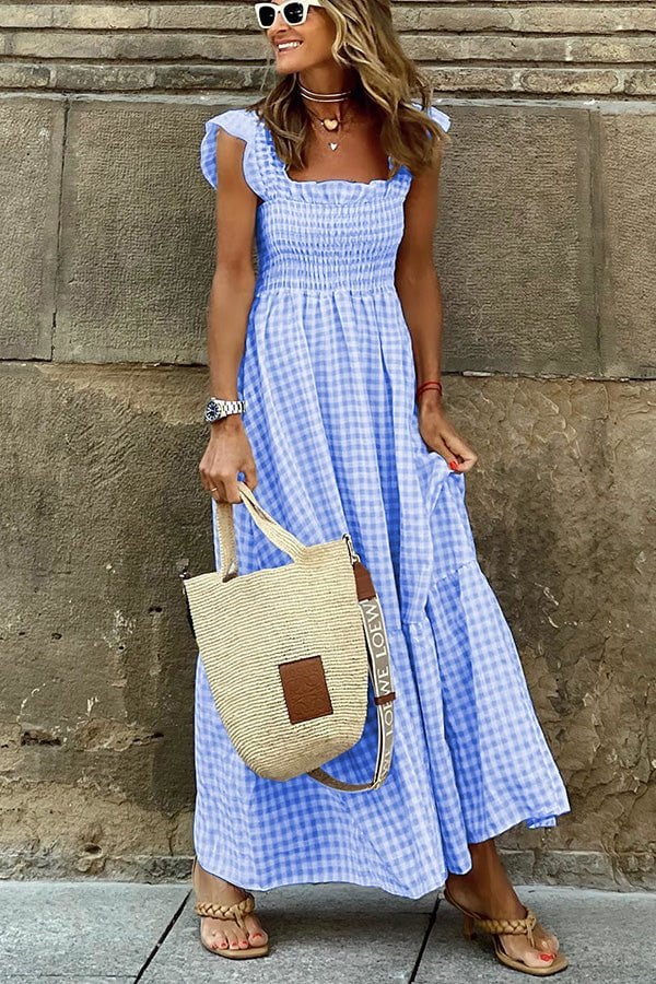 Lily™ - Vestido Maxi a Cuadros con Estilo