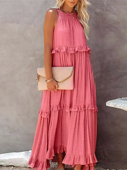 Landry - Vestido sin mangas con volantes chic