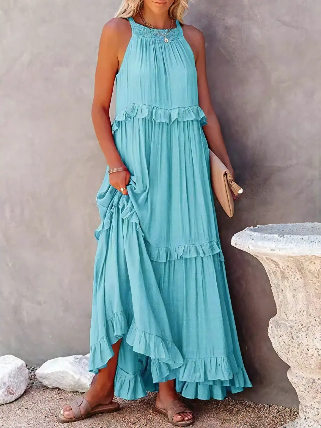 Mabel | Vestido Maxi Ruffle Breeze