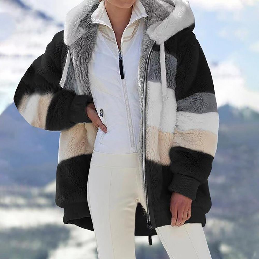 KAREN | Abrigo con Capucha Oversized de Piel Suave y Cálida