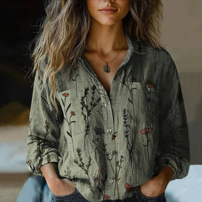 MONICA™ - BLUSA DE PRIMAVERA ESTAMPADA VINTAGE