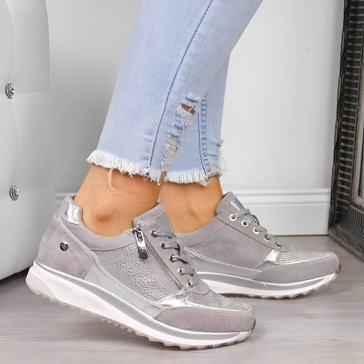 Pro Shoes - Zapatillas deportivas con cremallera