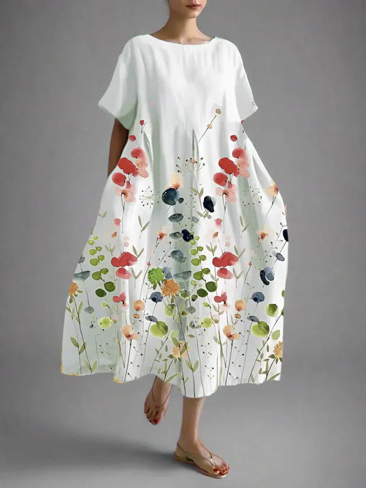 Urmelhild | Vestido de Verano con Patrón Floral y Comodidad en el Movimiento