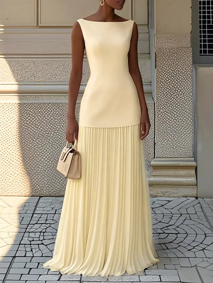 Micaela | Vestido largo plisado de diseño