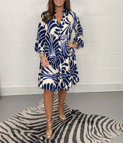 Fenella - Vestido Midi Impreso con Escote en V