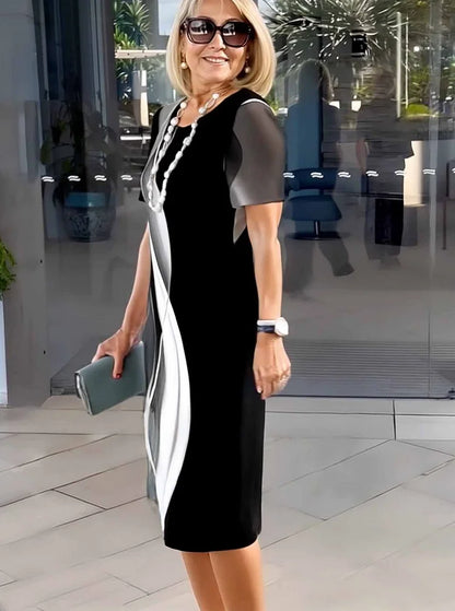 Rosara - Vestido Medio Suelto Impreso y Cómodo