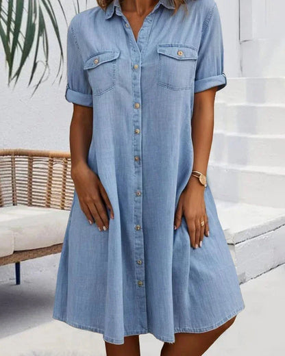 Jessica | Vestido Camisa Boton Relaxado