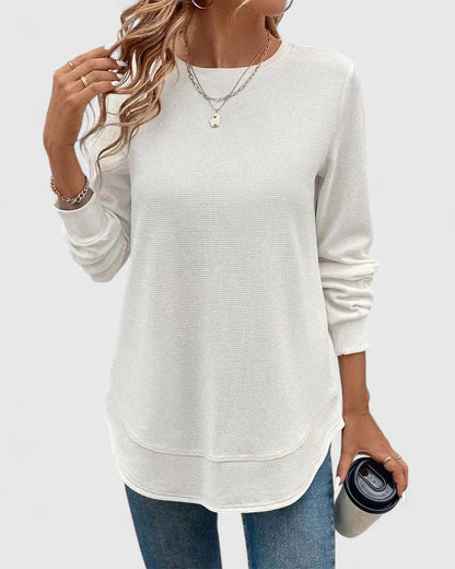 Nadyalyn | Elegante Manga Larga Cuello Redondo