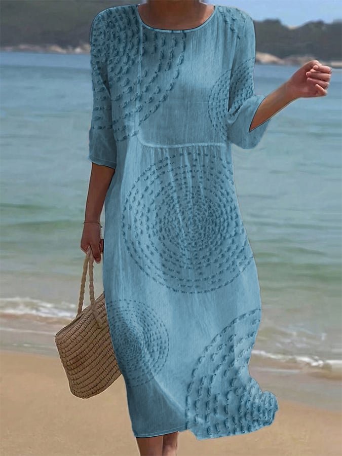 Vestido Casual Bordado para Mujer