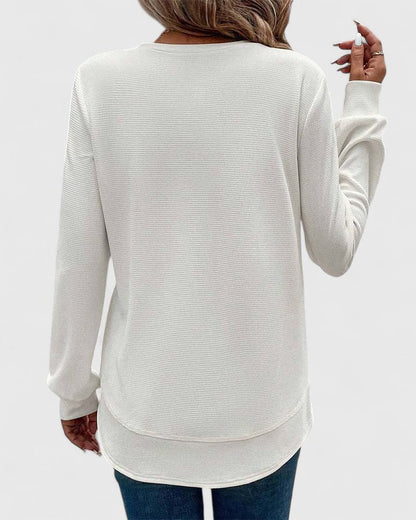 Nadyalyn | Elegante Manga Larga Cuello Redondo