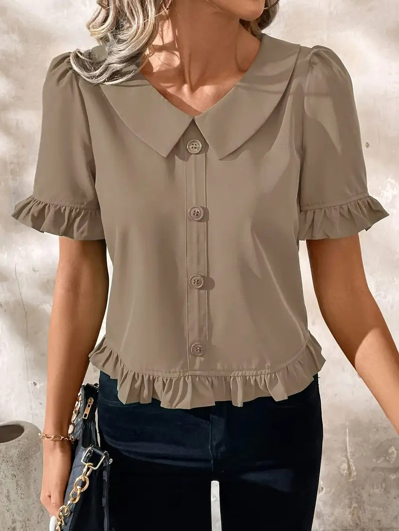 Foteini - Blusa Elegante de Manga Corta