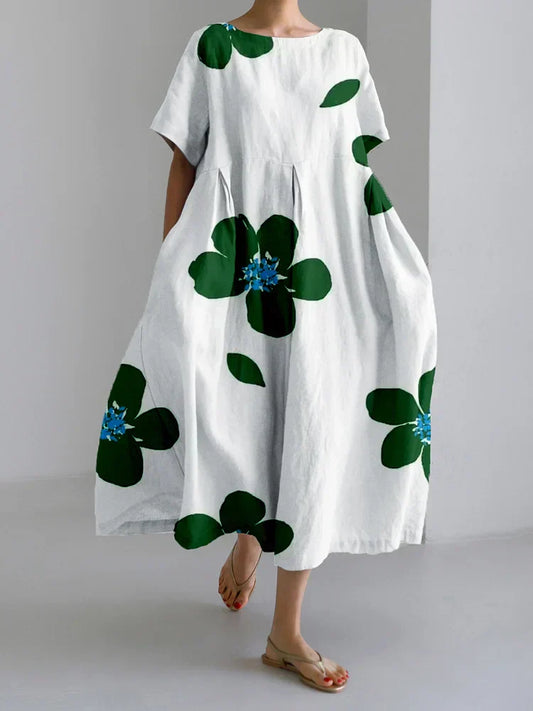 Ivy - Vestido Midi Botánico Fluido Elegante Inspirado en la Naturaleza