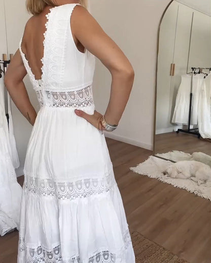 Taya – Vestido de Encaje Blanco Clover