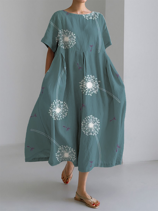 Fern - Vestido Maxi Elegante con Estampado de Diente de León