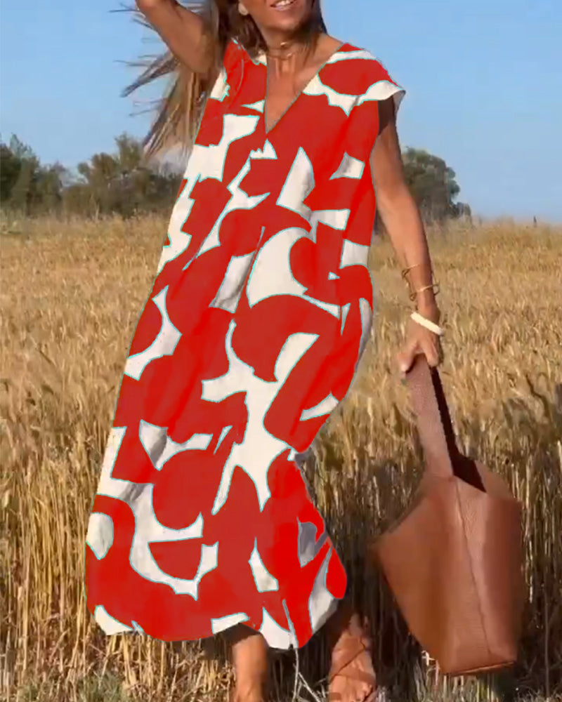 Sarinya - Vestido Impreso Con Escote en V