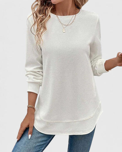 Nadyalyn | Elegante Suéter de Manga Larga con Cuello Redondo