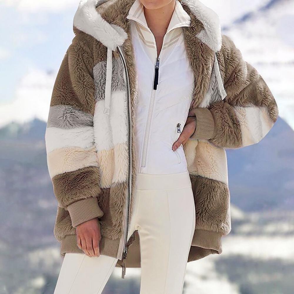 KAREN | Abrigo con Capucha Oversized de Piel Suave y Cálida