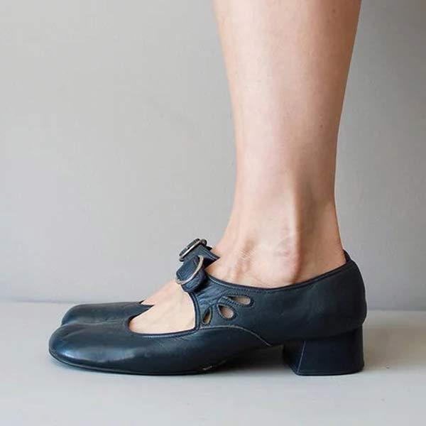 Beatrice – Sandalias de piel con cuña y hebilla ajustable ortopédica