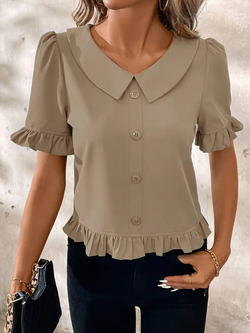 Foteini - Elegante Blusa de Manga Corta