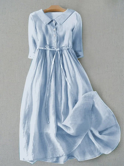 Lux - Vestido Elegante de Manga Corta con Cierre en la Cintura