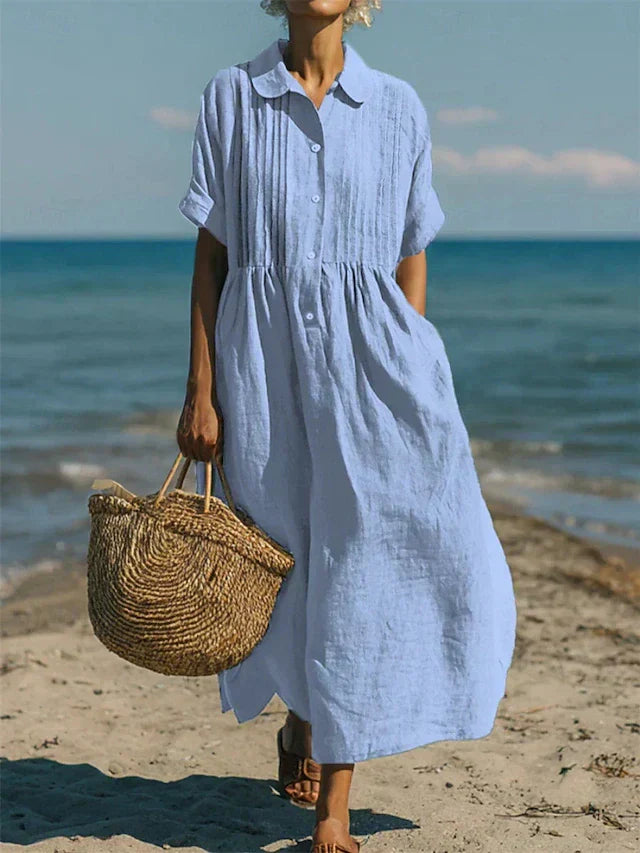 Alice™ | Vestido Camisa de Botones de Algodón