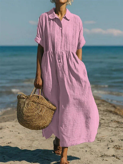 Alice™ | Vestido Camisa de Botones de Algodón