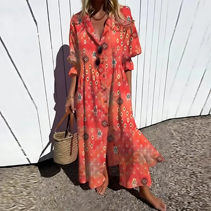 Hannah | Vestido Smock de Botones Florales