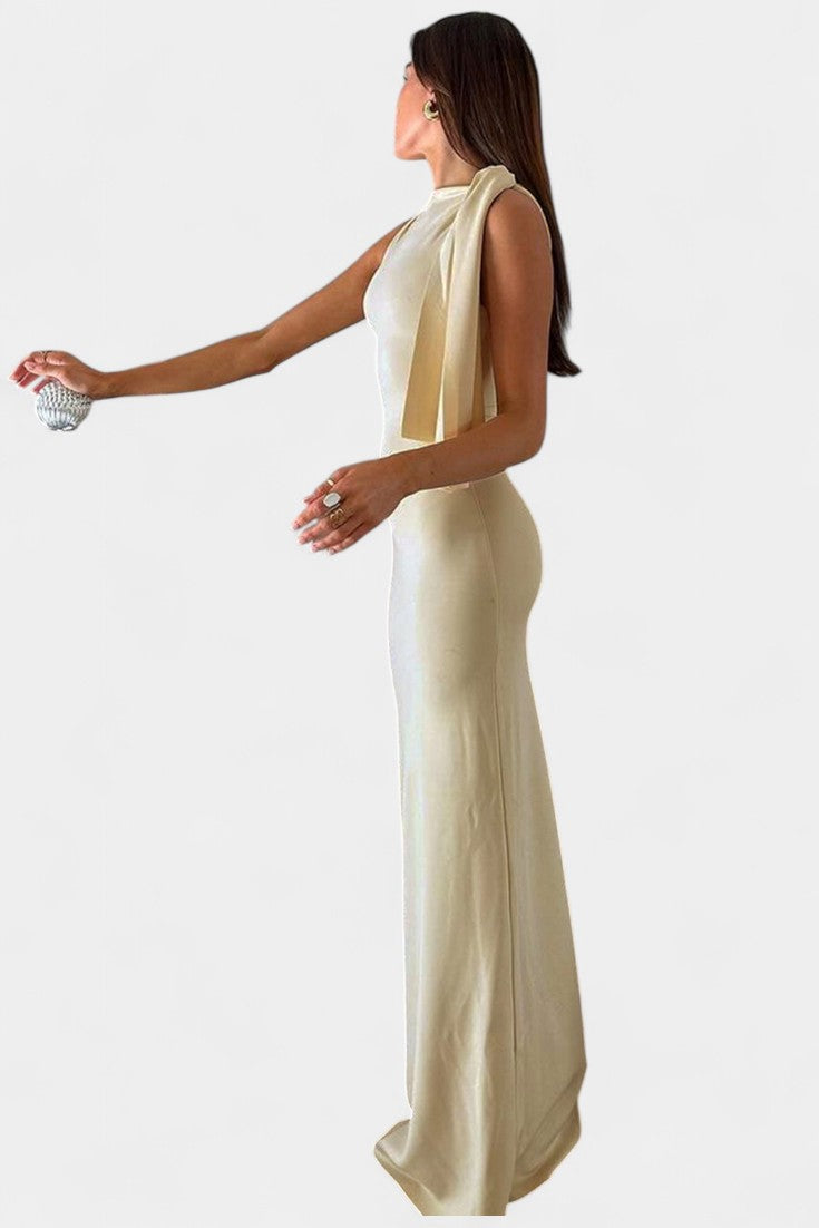 Hope Vestido Maxi Drapado de Un Hombro