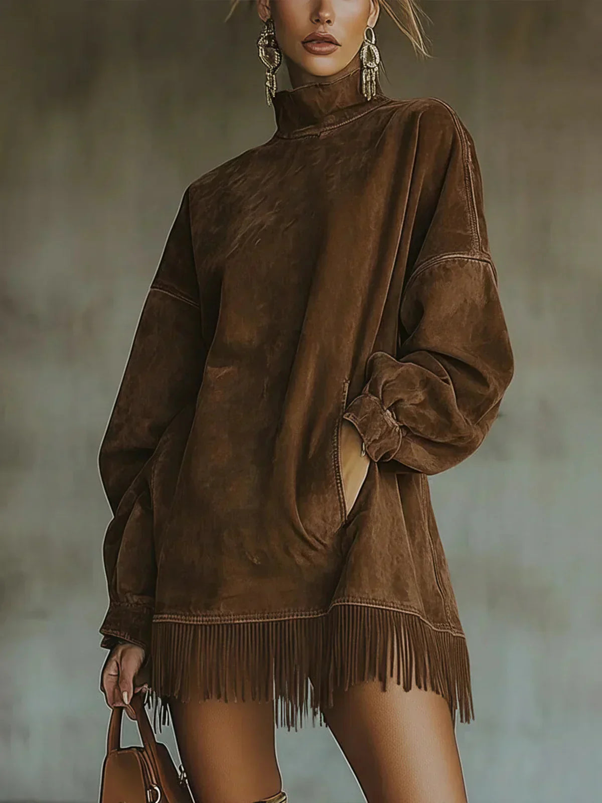 Amarinda | Sudadera Oversize con Detalle de Flecos
