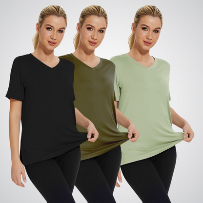 OLIVIA – CAMISETA V-NECK DIARIA (PACK DE 3)