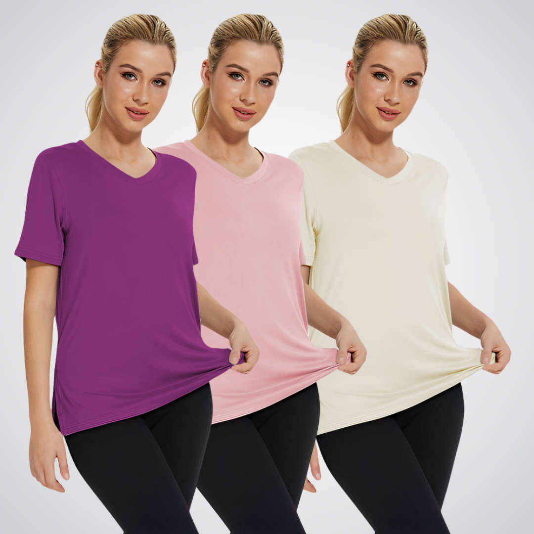 OLIVIA – CAMISETA V-NECK DIARIA (PACK DE 3)