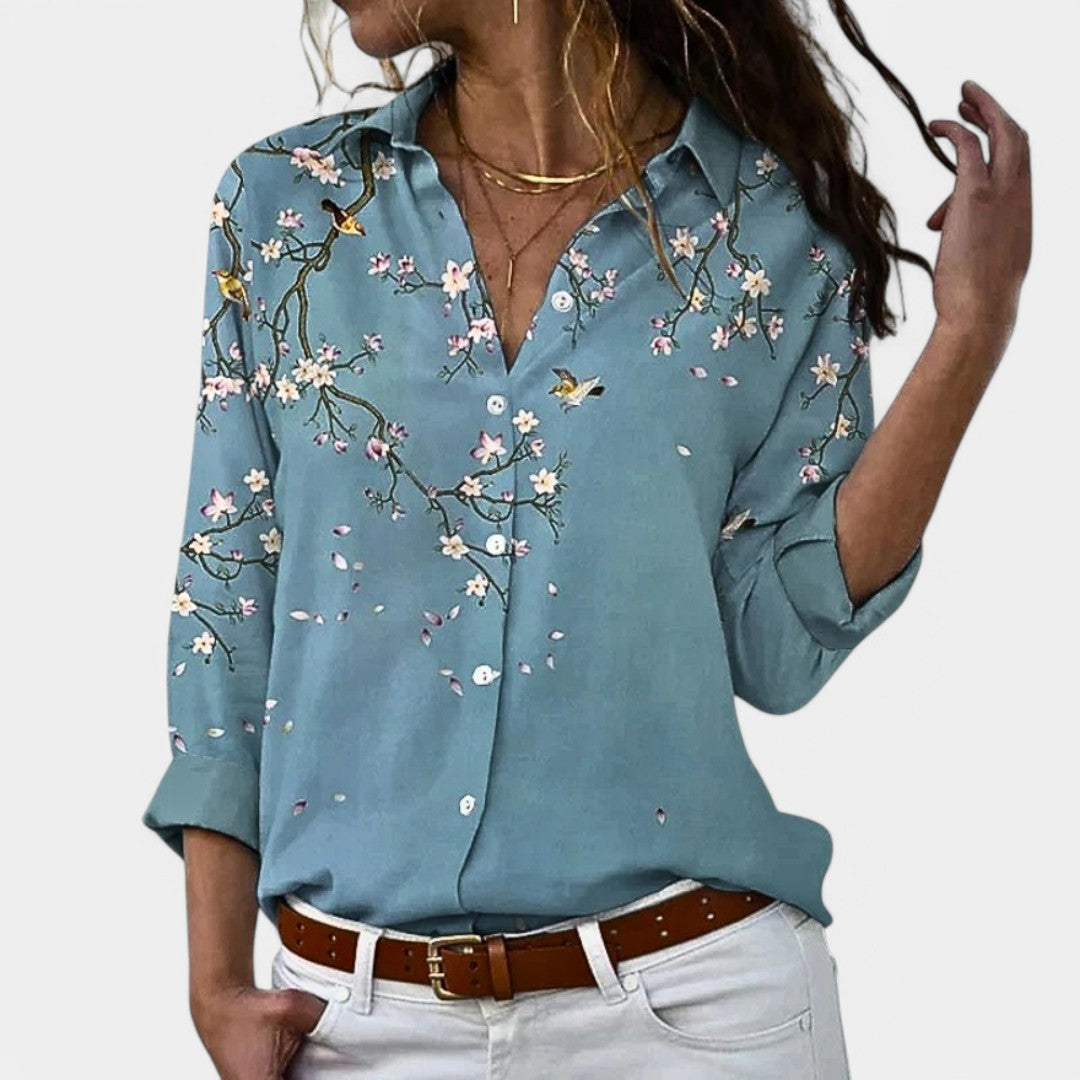Tess | Blusa de mujer con mangas largas y estampado elegante